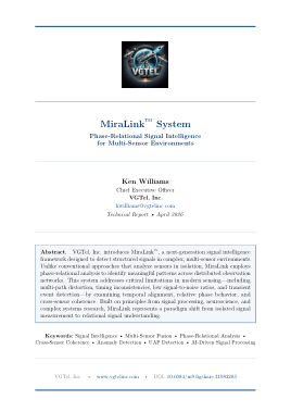 MiraLink Signal Intelligence Framework paper cover